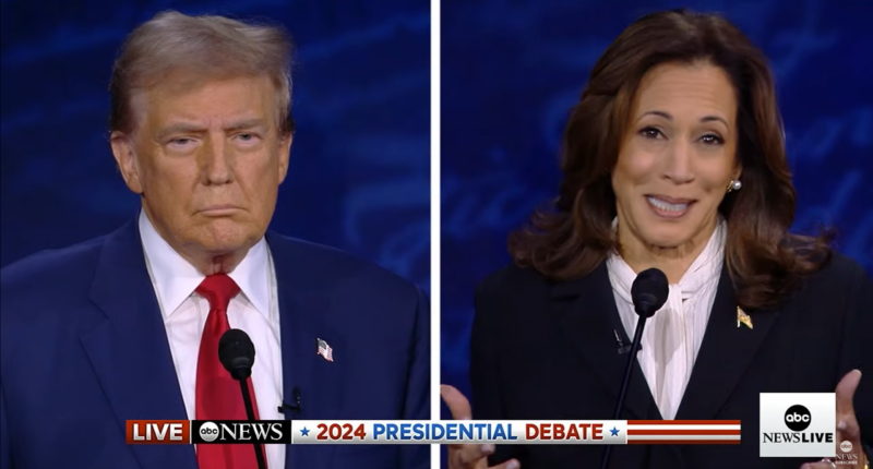 Donald Trump and Kamala Harris debating