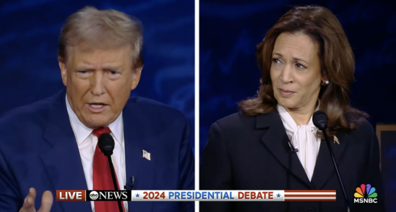 Former President Donald Trump and Vice President Kamala Harris debate.