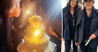 Al Pacino, 84, helps girlfriend Noor Alfallah, 30, blow out her birthday candles
