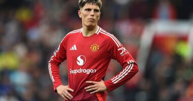 Alejandro Garnacho clashed with a fan following Manchester United's 3-0 loss to Liverpool