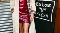 Pictured: Alexa Chung at the launch party for her Barbour collection in London earlier this month