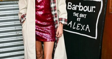 Pictured: Alexa Chung at the launch party for her Barbour collection in London earlier this month