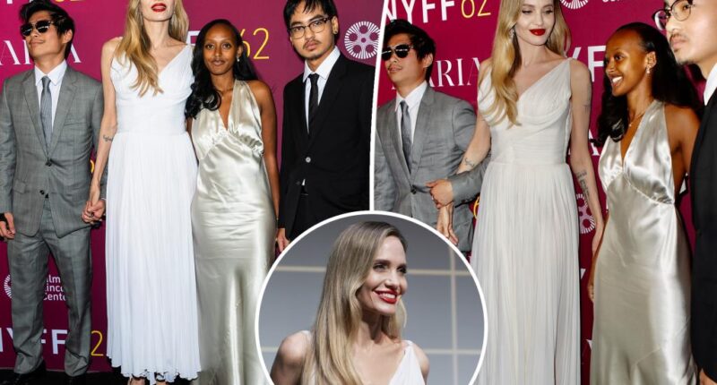 Angelina Jolie attends ‘Maria’ screening with kids Zahara, Maddox and Pax