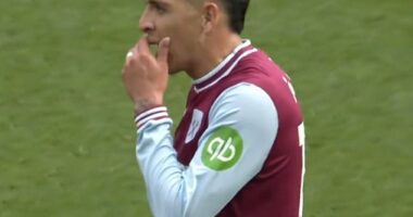 West Ham's Edson Alvarez pictured covering his mouth during Saturday's 3-0 loss to Chelsea