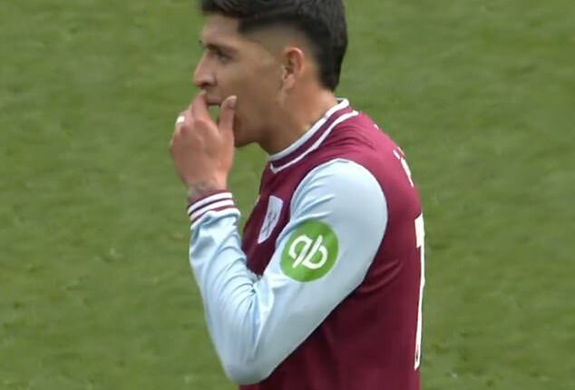 West Ham's Edson Alvarez pictured covering his mouth during Saturday's 3-0 loss to Chelsea