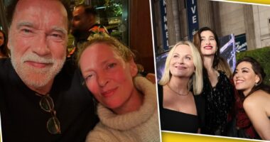 Arnold Schwarzenegger, Uma Thurman cozy up as co-stars