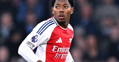 Myles Lewis-Skelly received his yellow card as a substitute for delivering a message to David Raya during Arsenal's clash with Man City