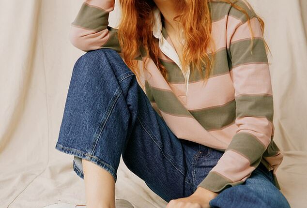 Pink and khaki striped top, £79, beaufortand blake.com