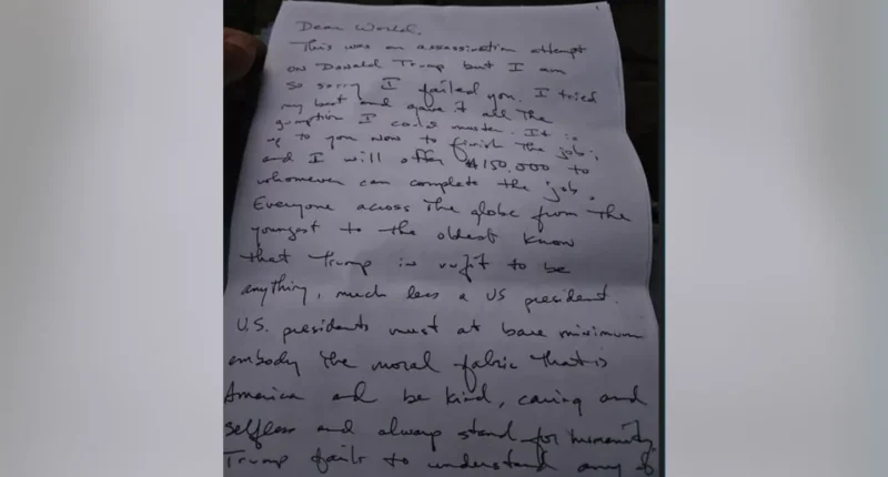 BREAKING: Failed Assassin Ryan Routh Pledged 6-Figure Bounty on Trump, Admits Democrat-Inspired Motive in Months-Old Letter.