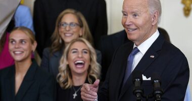 Biden said his staff tells him 'what I can't do,' but elected to call children onto the stage for a photo-op with FC Gotham anyway