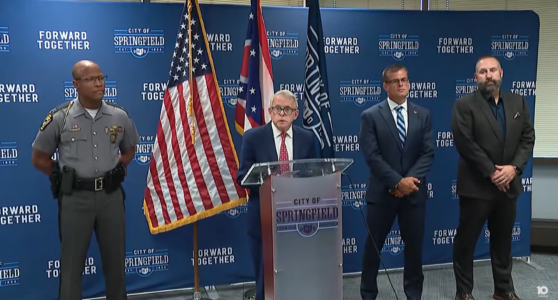 Ohio Gov. Mike DeWine at a press conference