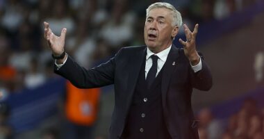 Carlo Ancelotti (pictured) has reportedly 'given up' on Real Madrid star Vinicius Jnr