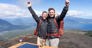 Celebrity Race Across The World came to a nail-biting end on Wednesday night as Scott Mills and his husband Sam (pictured) were declared the 2024 winners