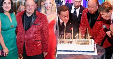 Chuck Schumer, Anthony Weiner, at John Catsimatidis birthday