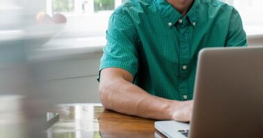 John-Paul Pryce, who worked as a case officer dealing with debt and bankruptcy, was allowed to work from home during the pandemic (stock image of home worker)