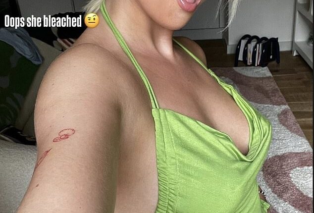 Millie Gibson sent fans into frenzy as she posed in a racy lime green top for a sizzling Instagram snap, as she debuted her new bleached eyebrows