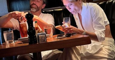 A photo obtained exclusively by DailyMail.com shows Don Jr. having brunch with Palm Beach socialite Bettina Anderson, 37,  in mid August ¿ with fiancée Kimberly Guilfoyle nowhere in sight