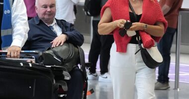 Eamonn Holmes arrived back in the UK on Sunday with his girlfriend Katie Alexander, after the couple spent the last week on a luxury getaway together