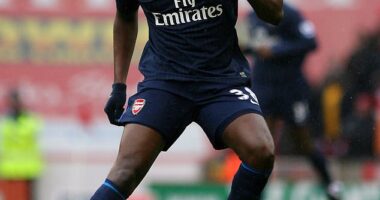 Former Arsenal striker is charged with importing drugs after £600,000 of cannabis is seized at Stansted Airport