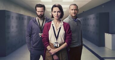 A former Strictly Come Dancing winner looked unrecognisable as she got into character for her new Channel 5 drama