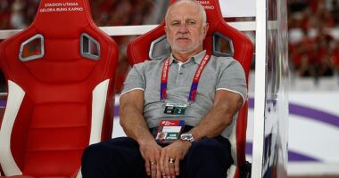 Frustrated fans have unleashed on the Socceroos - and coach Graham Arnold (pictured) - following a drab 0-0 draw with Indonesia which has hindered their chances of qualifying directly for the 2026 World Cup