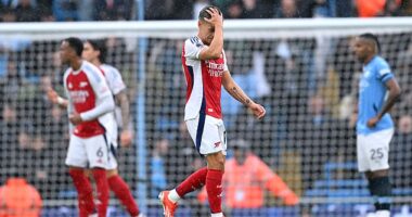 Arsenal star Leandro Trossard was sent off just before half-time against Man City on Sunday