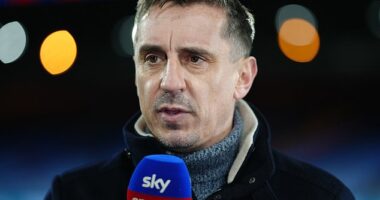 Gary Neville has named the one change that he thinks Mikel Arteta should make to his team for the clash against Manchester City