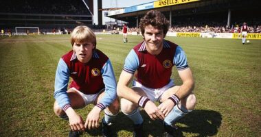 Shaw (left) began his career with Aston Villa and went on to win three trophies with the club