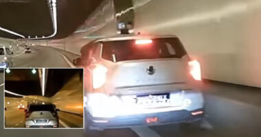 GetGo car hit wall after hood suddenly opened while entering KPE tunnel on right-most lane - Mothership.SG
