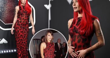 Halsey rocks vintage Versace dress previously worn by Elizabeth Hurley to 2024 VMAs