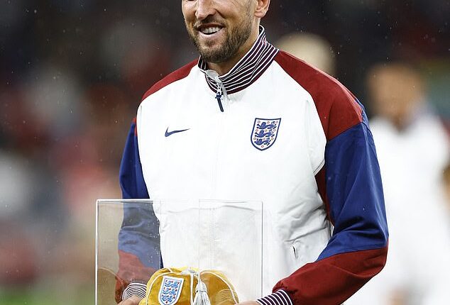 Harry Kane was presented with a golden cap to mark his 100th appearance for England