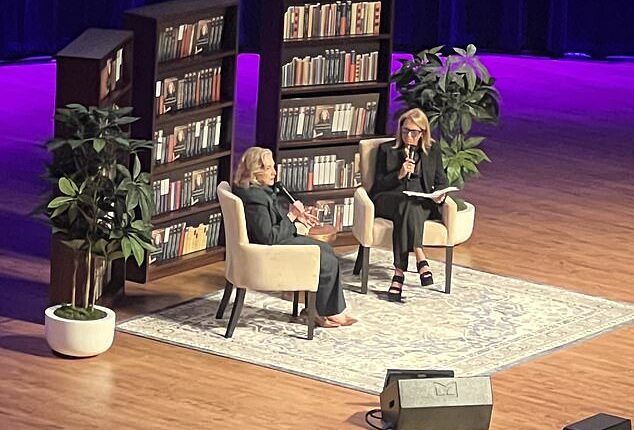 Hillary Clinton (left) kicked off her book tour Monday night at Washington, D.C.'s DAR Constitution Hall. The former Democratic presidential nominee was interviewed by Katie Couric (right)