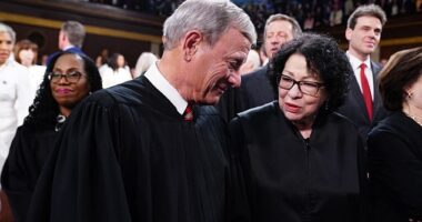 Supreme Court Chief Justice John Roberts with Associate Justice Sonia Sotomayor