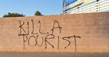 Sinister graffiti appeared on wall in Majorca over the summer