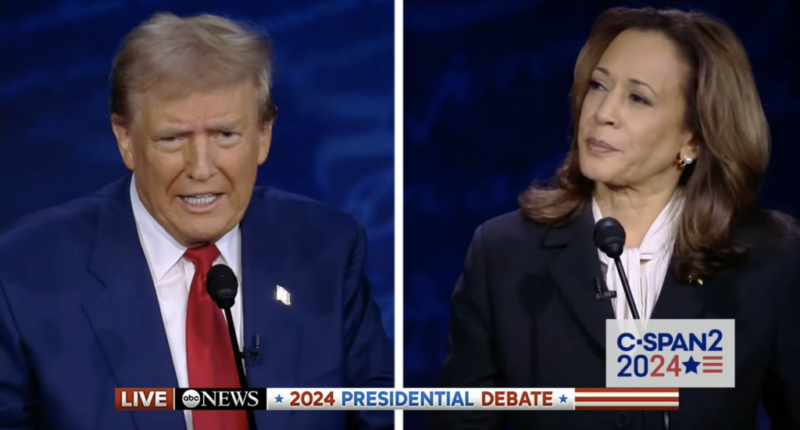 Former President Donald Trump debates Vice President Kamala Harris
