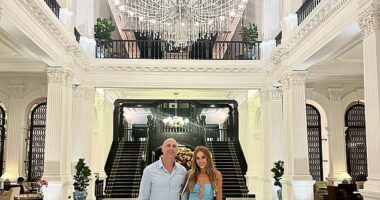 Rebecca and Chris Judd, both 41, (pictured) have been enjoying a child-free getaway , splashing thousands on Indonesian resorts and island living