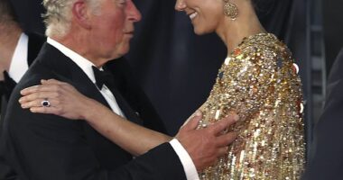 The then-Prince Charles and Kate Middleton at the World premiere of No Time To Die in London, September 2021