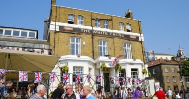 The White Cross Pub in Richmond (pictured) calls itself a 'once in a lifetime experience' for one reason that makes it stand out from the crowd
