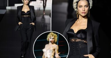 Irina Shayk pays homage to Madonna at Milan Fashion Week