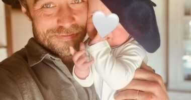 James Middleton has revealed that his son Inigo (pictured together) has been wearing hand-me-down clothes gifted by his sister Kate