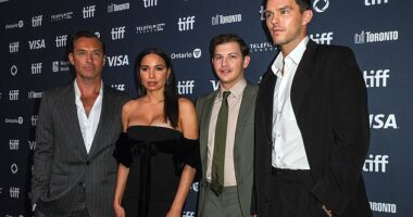Jude Law, 51, and Nicholas Hoult, 34, put on a dapper display at the premiere of The Order at Toronto International Film Festival on Sunday
