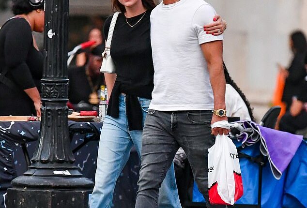 Justin Theroux, 53, and his fiancée Nicole Bloom , 30, were spotted in New York City on Wednesday