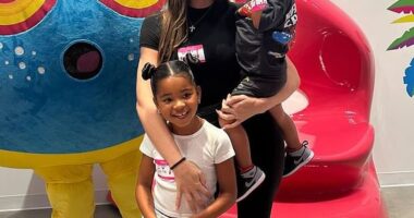 Khloe Kardashian took to social media on Sunday to share outtakes from a visit to Sloomoo Institute with her kids True and Tatum