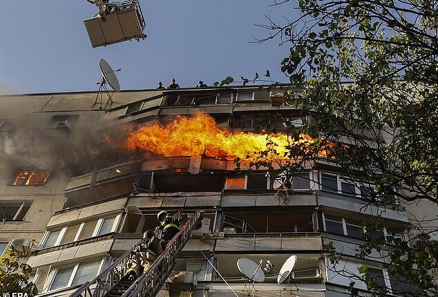 A Russian missile fired into an apartment building in Kharkiv, Ukraine, has killed one and wounded 42 more