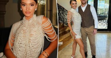 Kristin Juszczyk dazzles in 'Great Gatsby'-inspired dress DIYed from faux pearls from Amazon