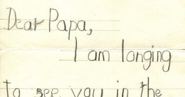 A early letter from a young King Charles expressing his love for his 'dear Papa' has come to light 70 years on (pictured)