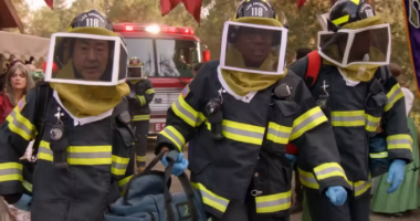 First responders in protective gear on 9-1-1