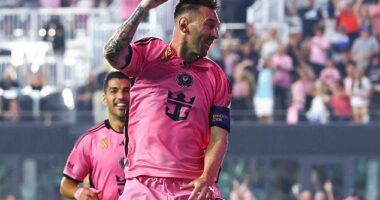 Lionel Messi scored two goals in four minutes in his first game for Inter Miami in three months