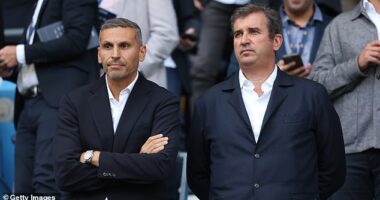 Manchester City's CEO Ferran Soriano (right) has reportedly told players they have nothing to worry about as the club's trial over 115 charges of financial impropriety begins on Monday