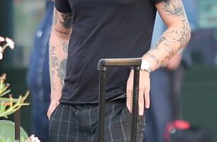 Marius Borg Høiby (pictured) was spotted arriving in Pisa on Wednesday ahead of missing his step-aunt Princess Märtha Louise of Norway's controversial wedding to Shaman Durek Verrett